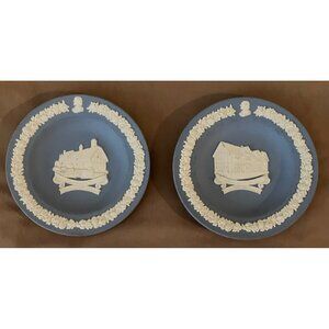 Set Of 2 Wedgwood Jasperware Anne Hathaway's Cottage, Shakespeare’s Birthplace